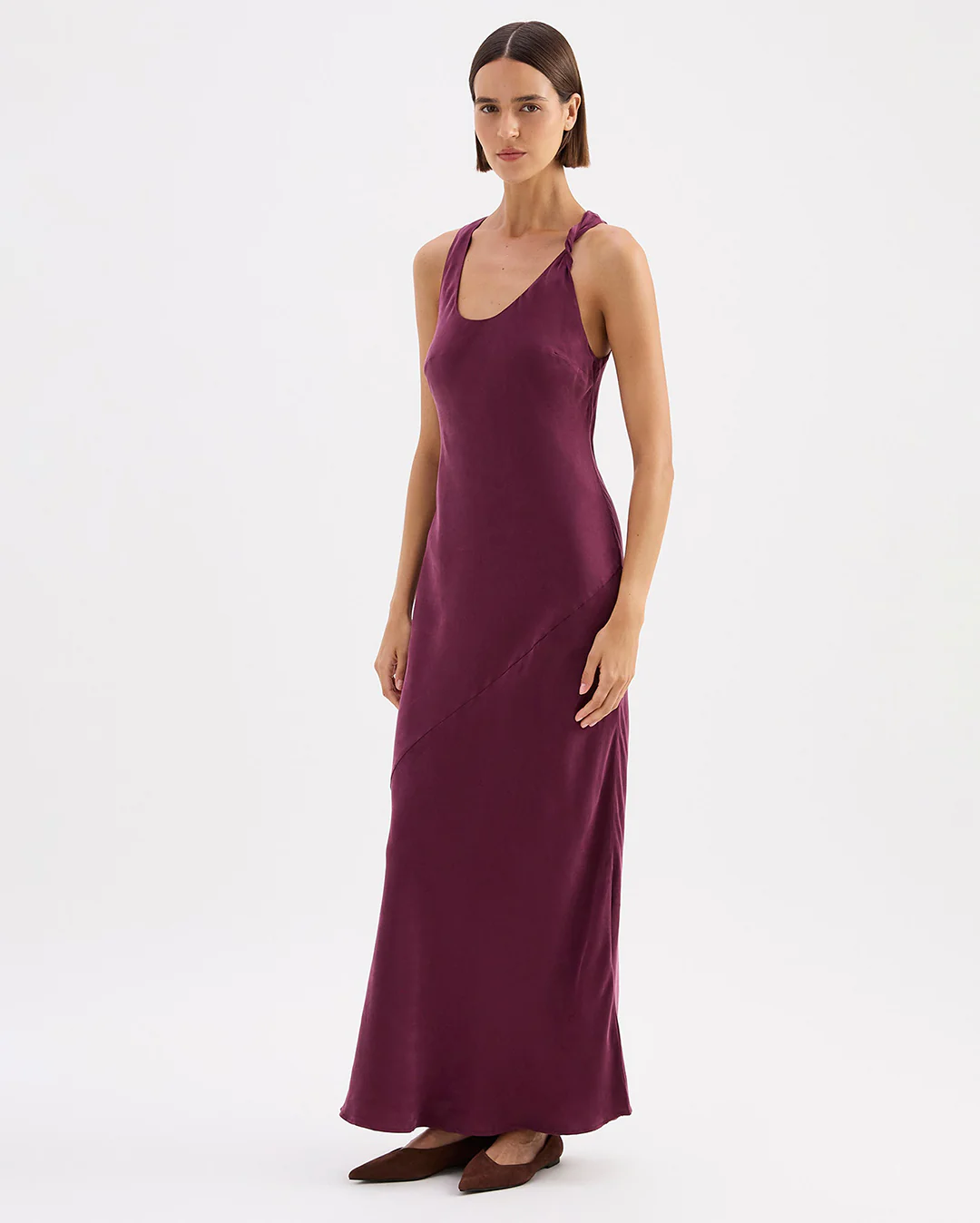 Amaya Cupro Dress - Merlot - Image 2