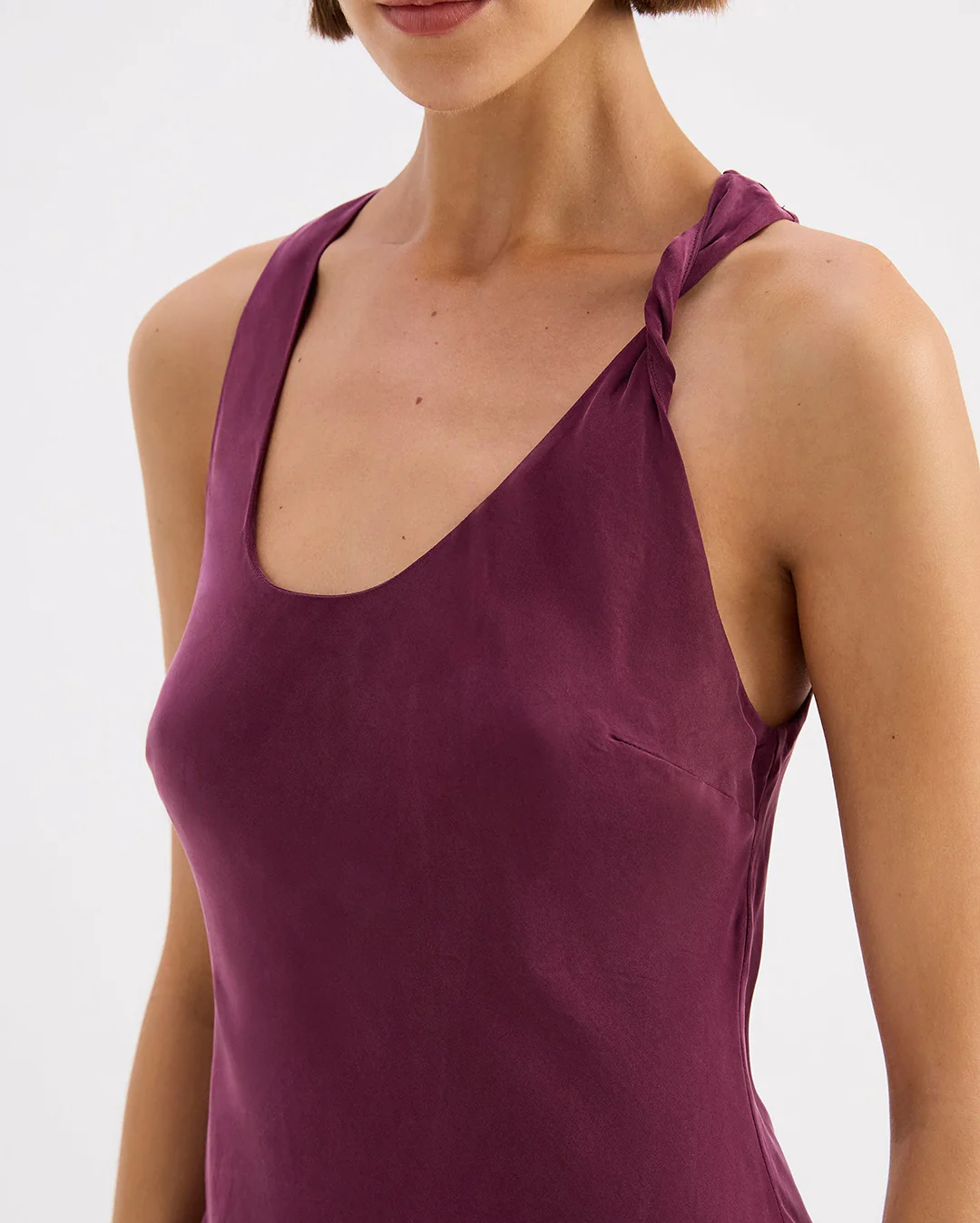 Amaya Cupro Dress - Merlot - Image 4