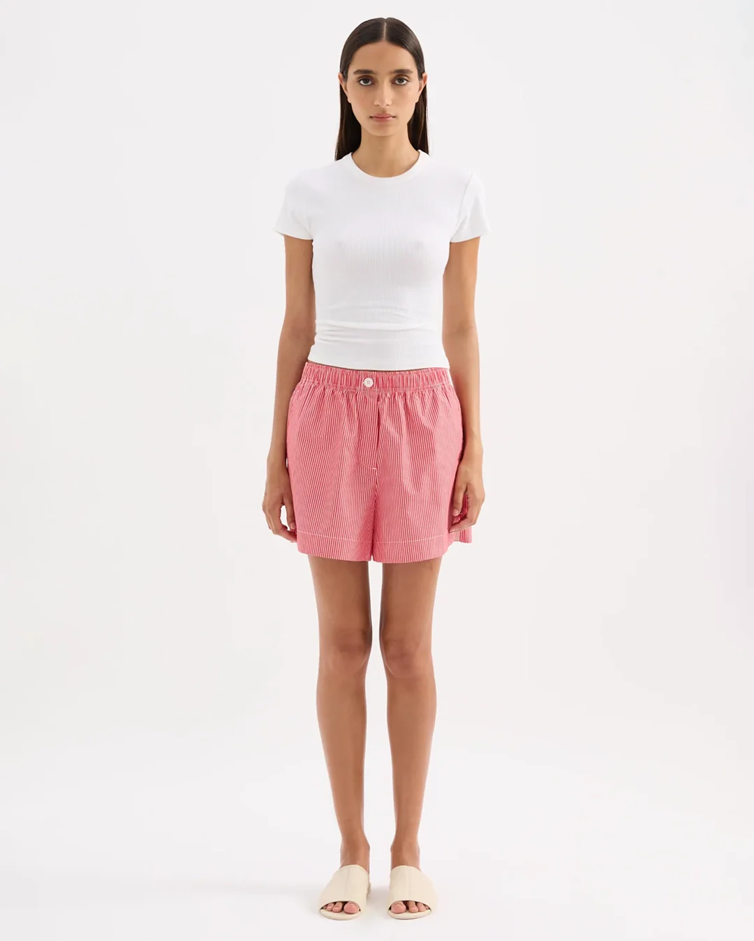 Anouk Stripe Shorts - Red Stripe - Image 6