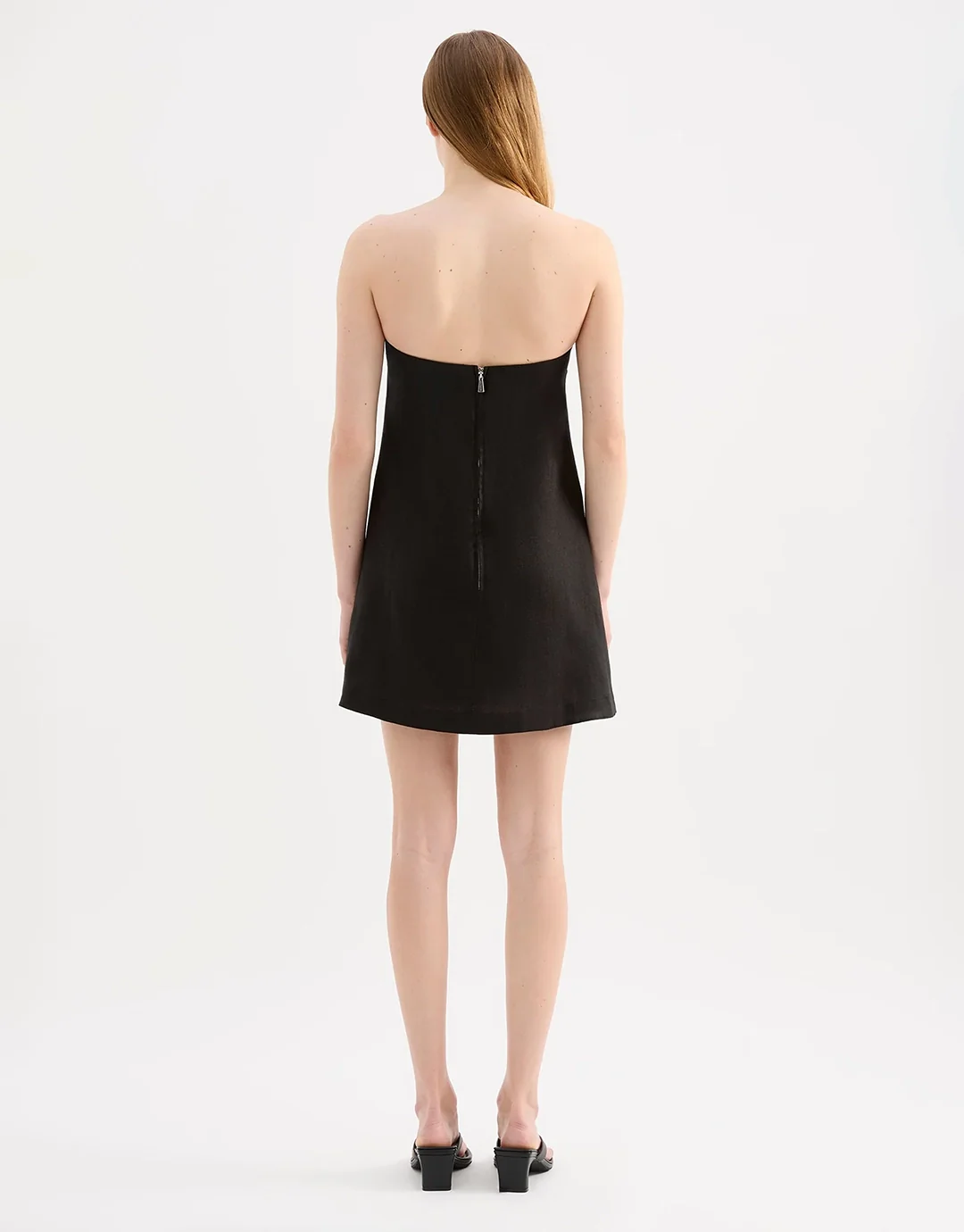 Elyse Linen Mini Dress - Black - Image 4