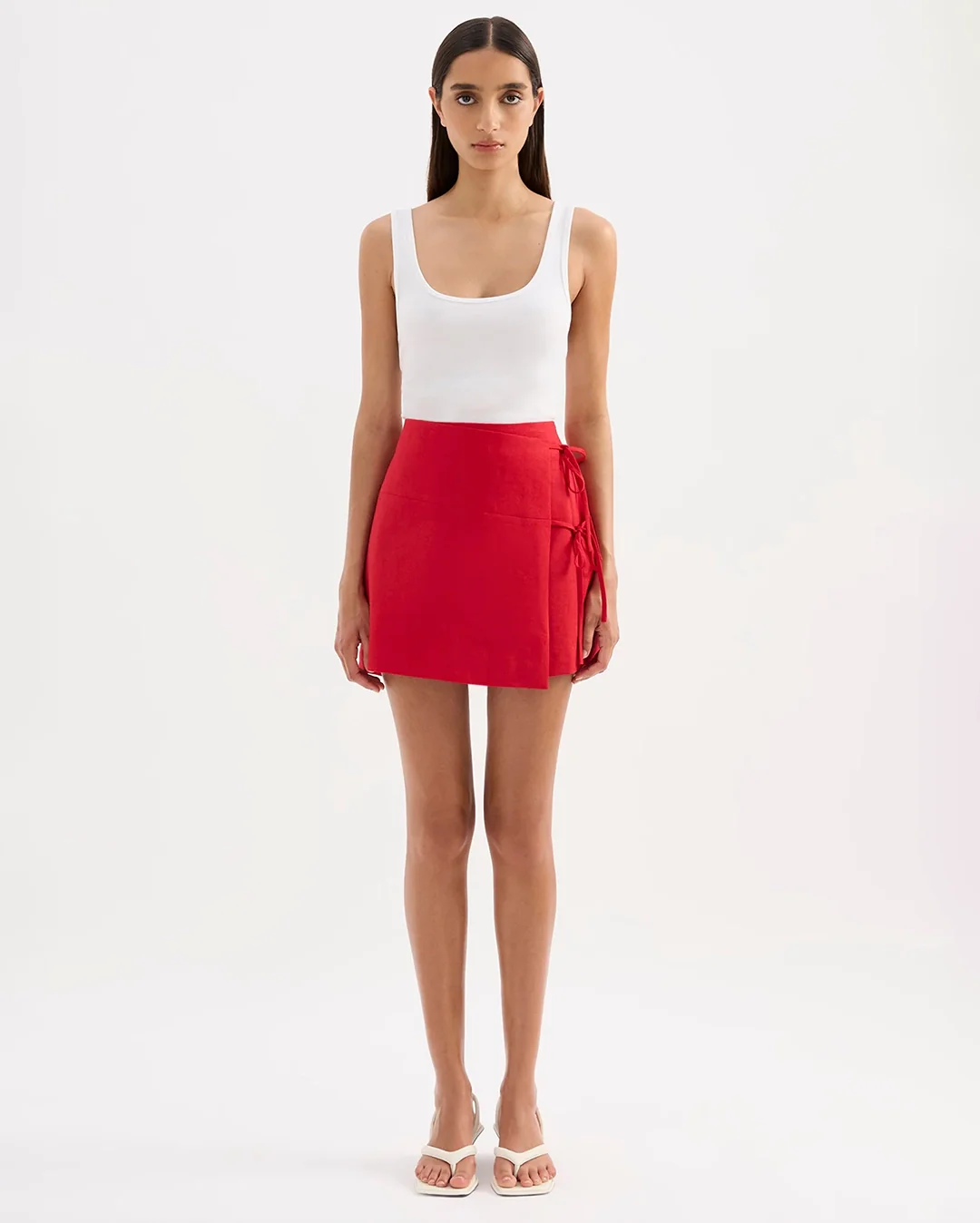 Lotta Linen Mini Skirt - Vermillion - Image 2