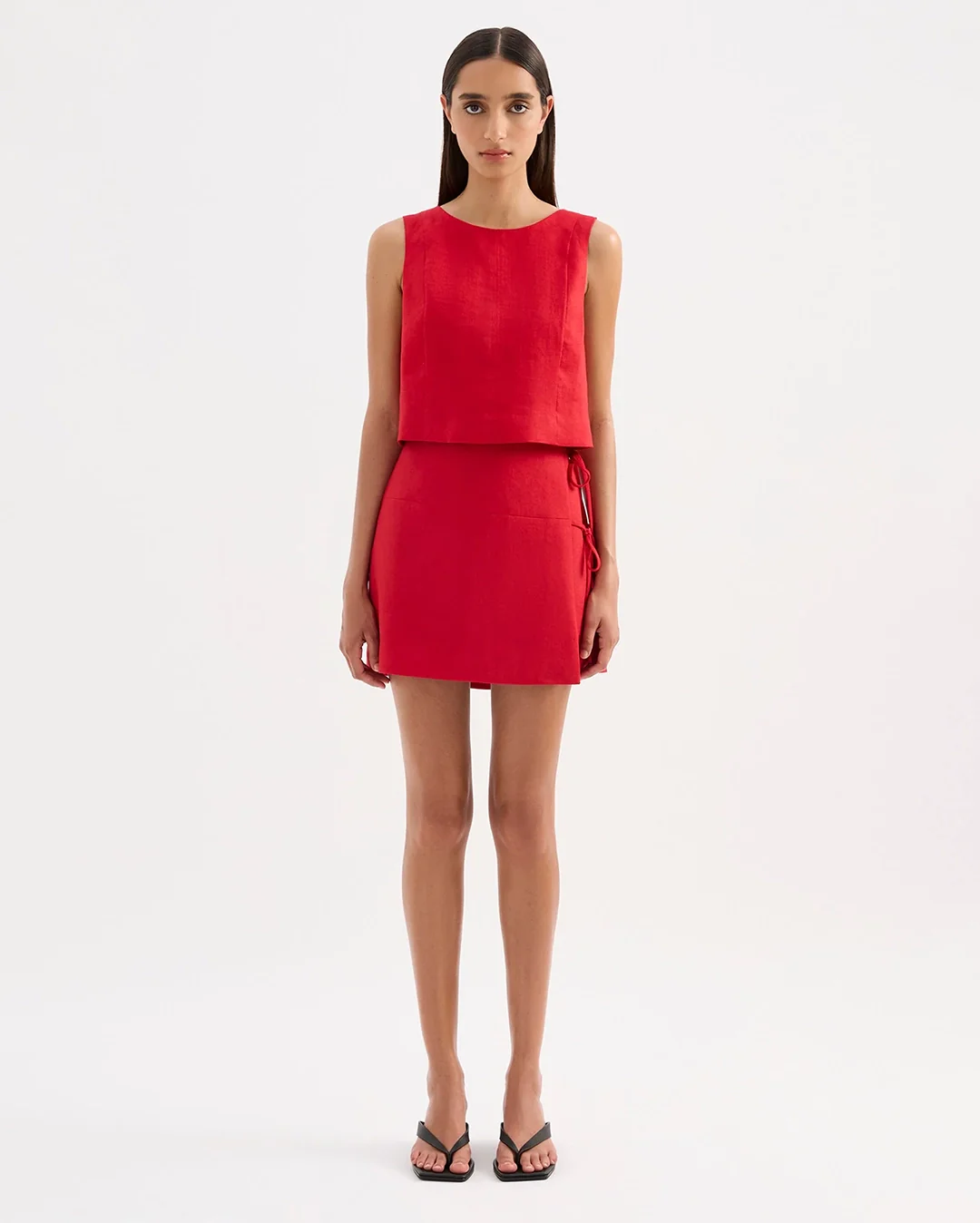 Lotta Linen Mini Skirt - Vermillion - Image 6