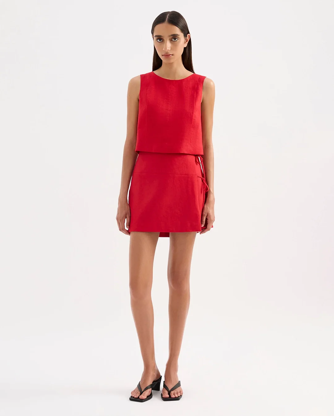 Lotta Linen Mini Skirt - Vermillion - Image 7
