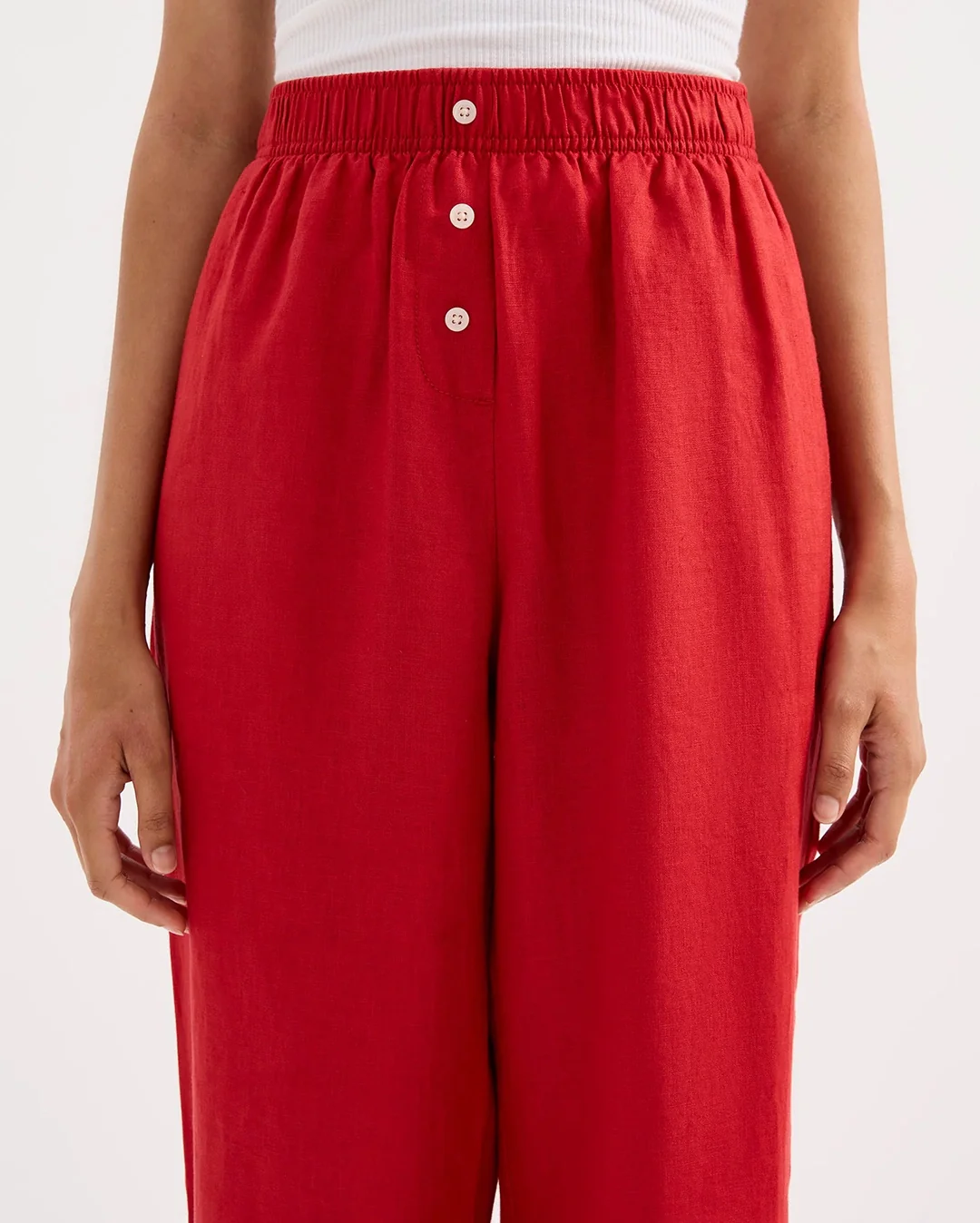 Lounge Linen Pant - Vermillion - Image 4