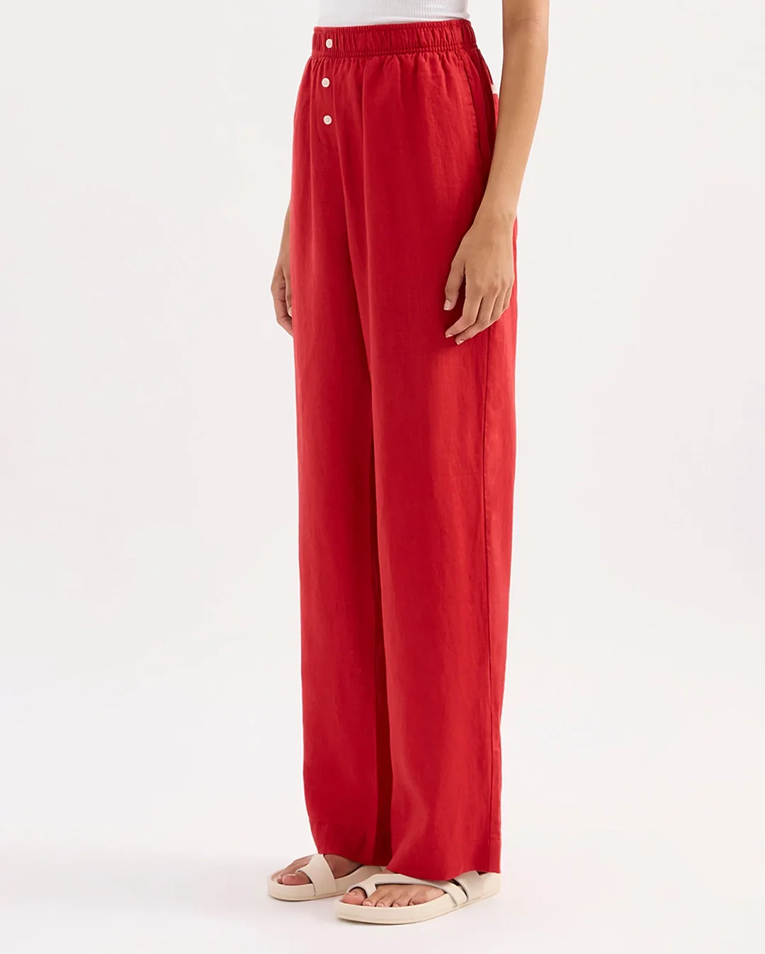 Lounge Linen Pant - Vermillion - Image 5