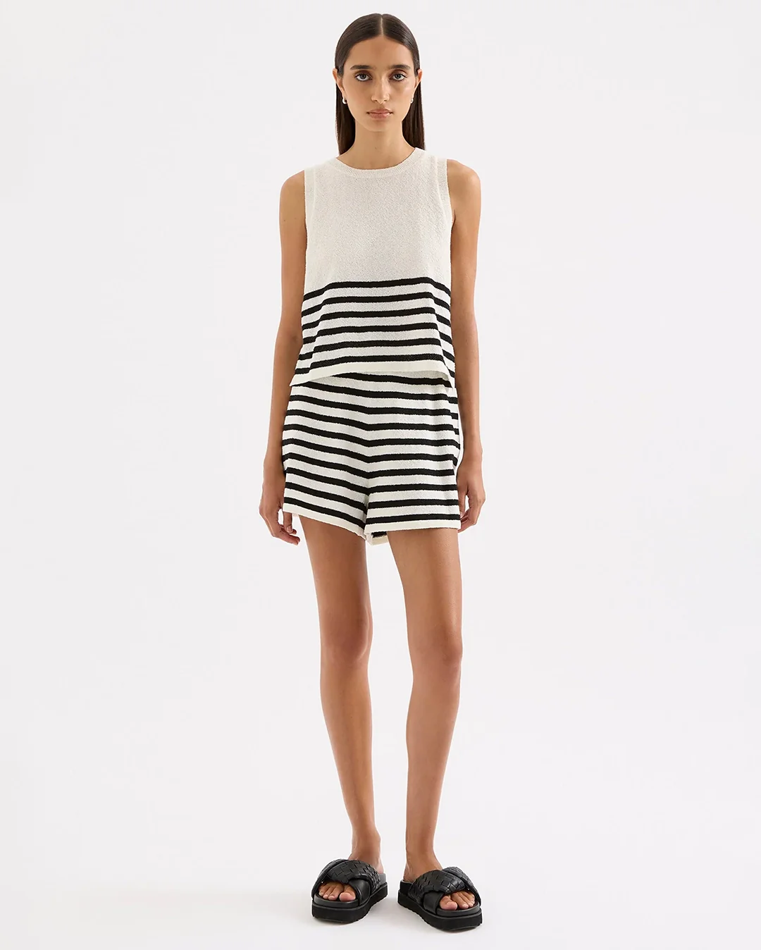 Marika Knit Short - Black Stripe - Image 4