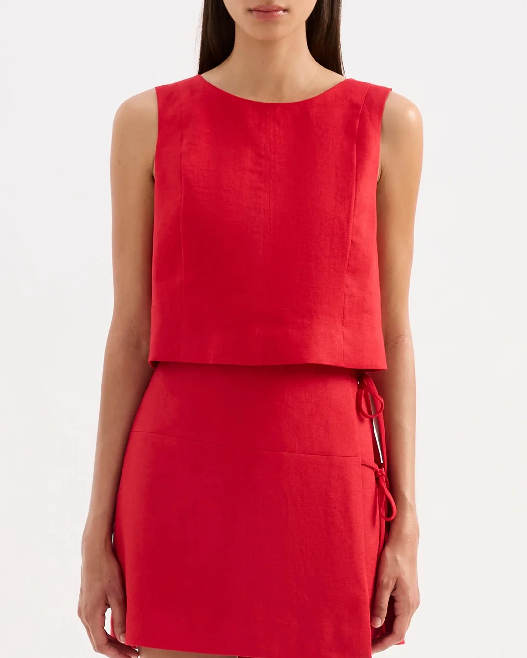 Marli Linen Top - Vermillion - Image 3
