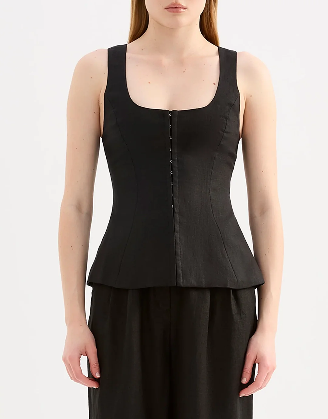 Quinn Linen Vest - Black - Image 3