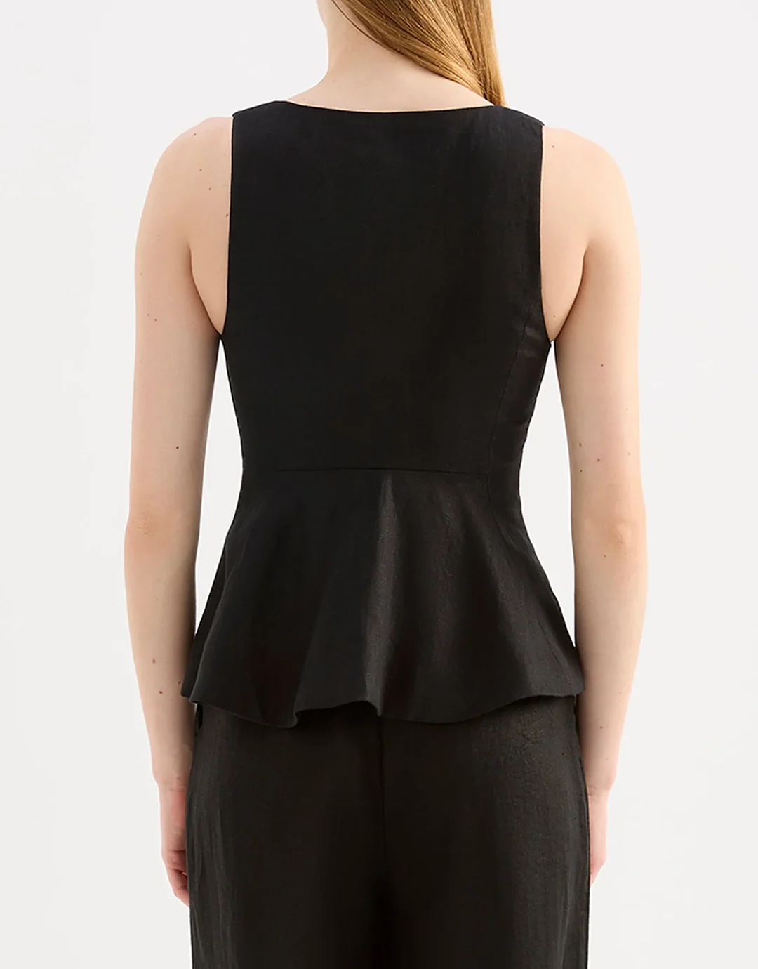 Quinn Linen Vest - Black - Image 6