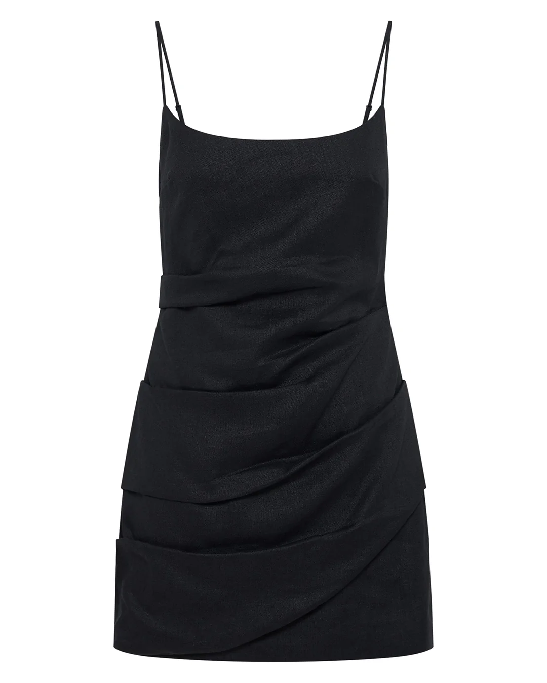 Rani Linen Mini Dress - Black - Image 6