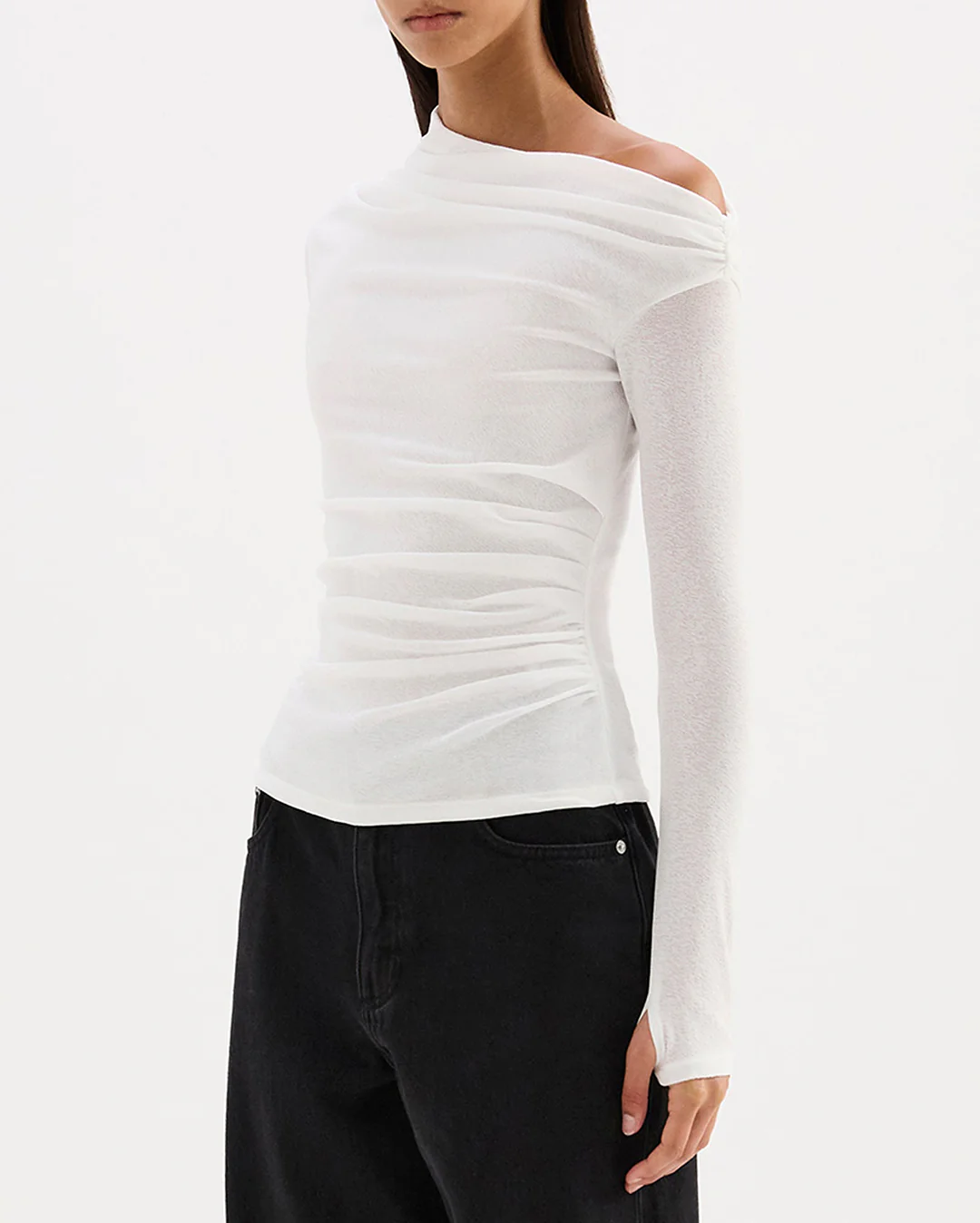 Rue Mesh LS Top - Salt - Image 2