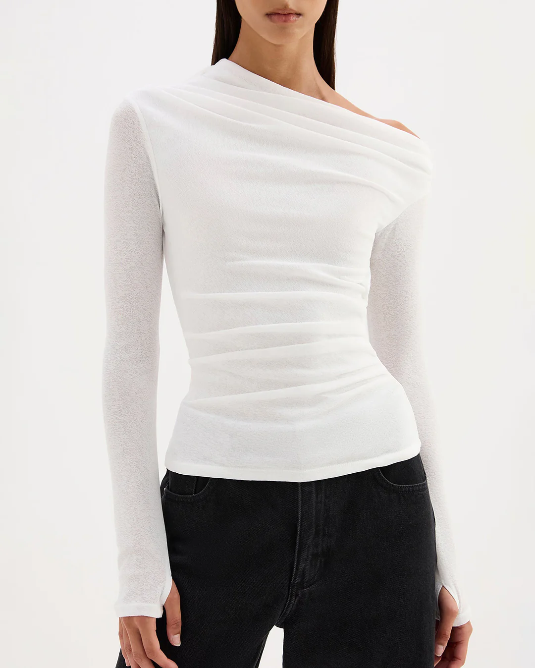 Rue Mesh LS Top - Salt - Image 4