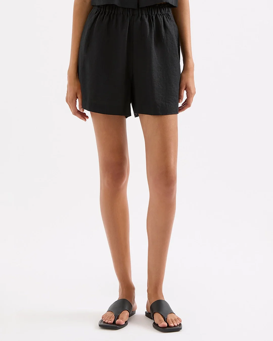 Theo Linen Short - Black - Image 3