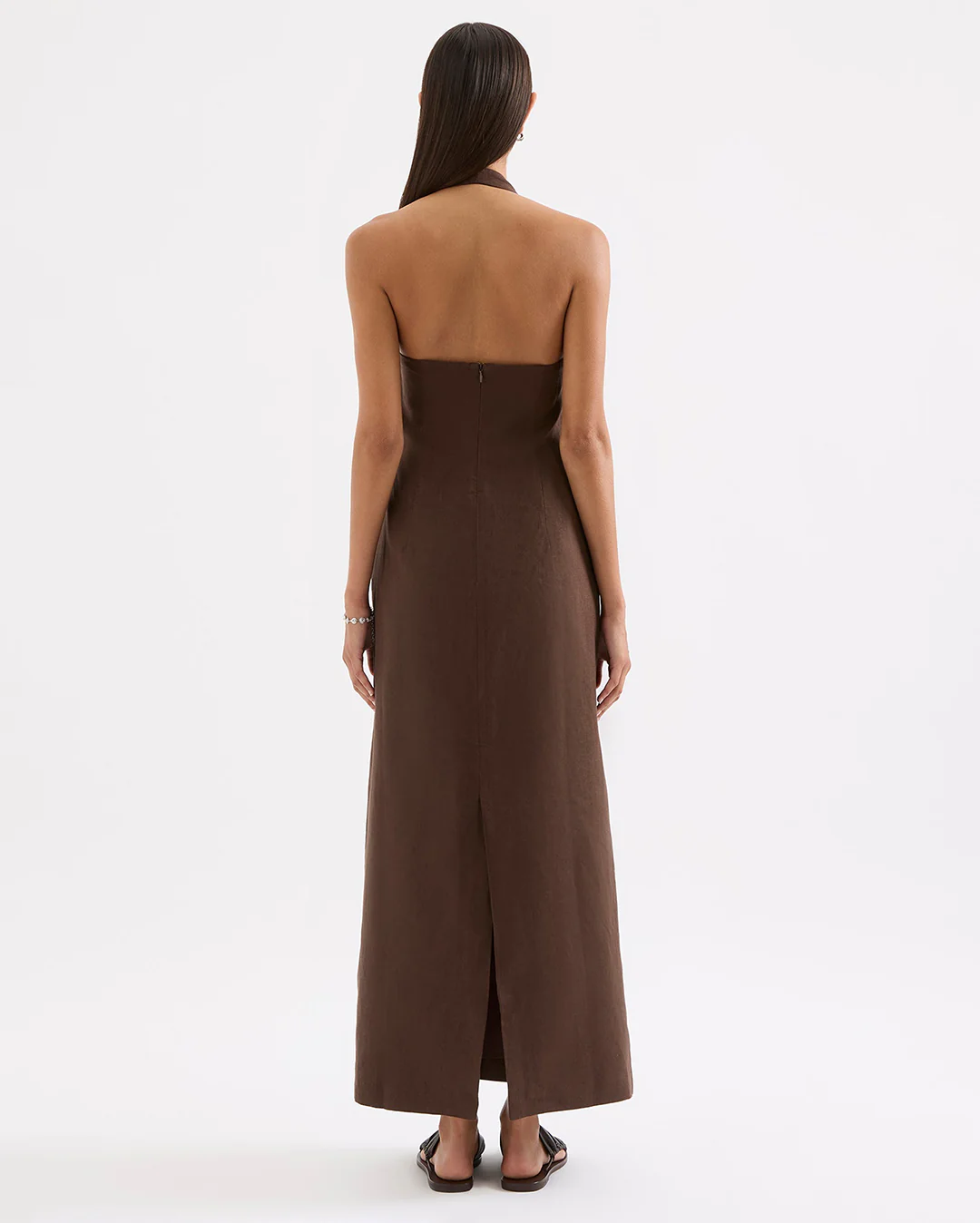 Zayda Linen Dress - Chocolate - Image 5