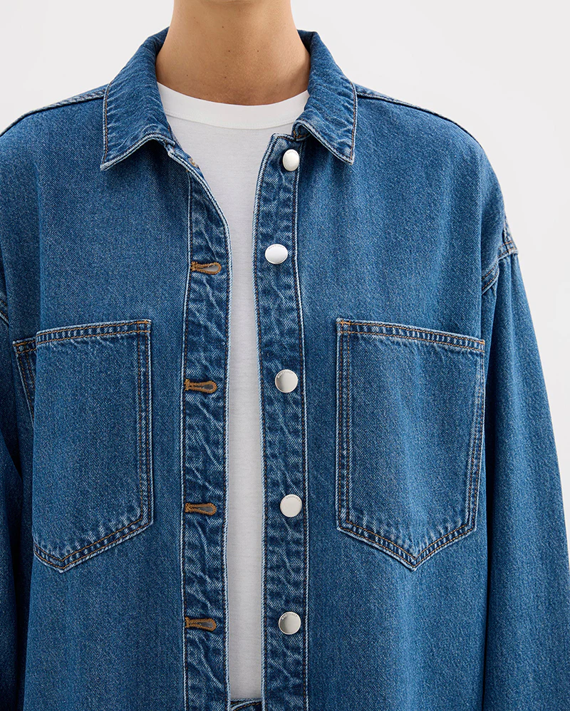 Organic Denim Overshirt - Royal Blue - Image 6
