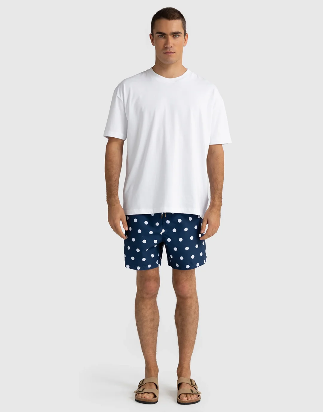 Henley Swim Shorts - Navy Polka - Image 8
