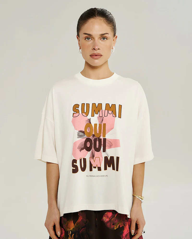 Oui Oui Tee - Vintage White