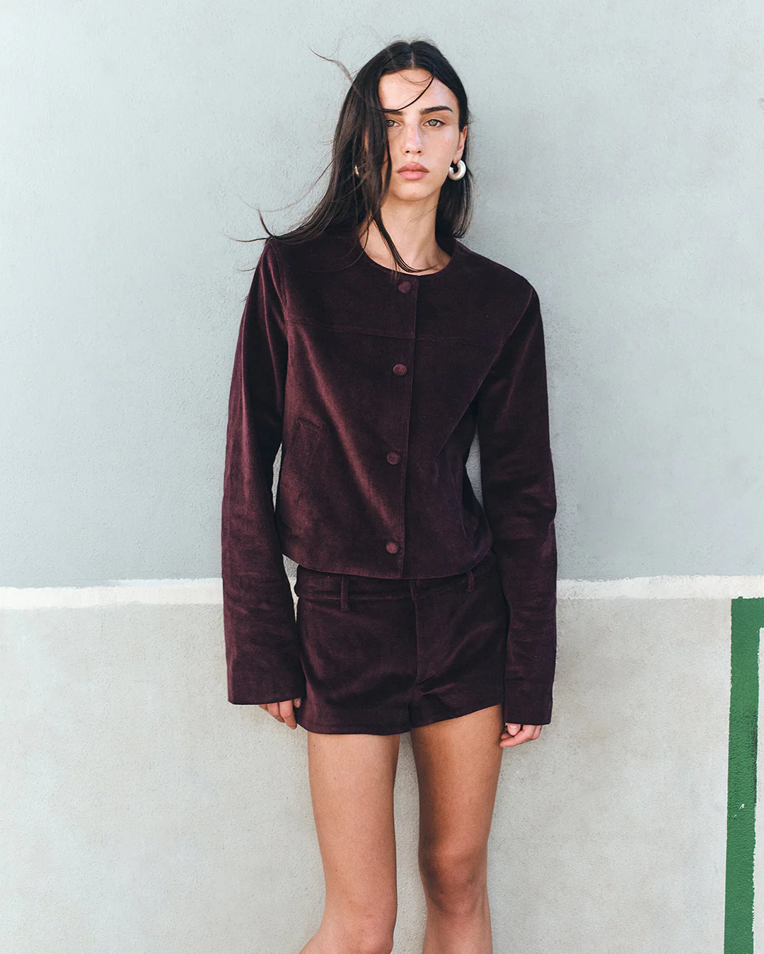 Cadence Cord Jacket - Cherry Choc