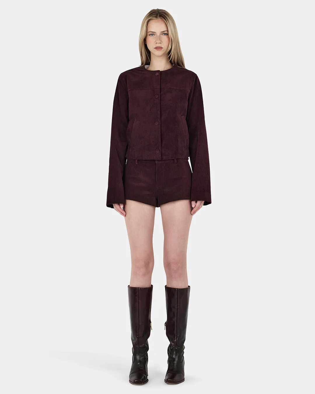 Cadence Cord Jacket - Cherry Choc - Image 5