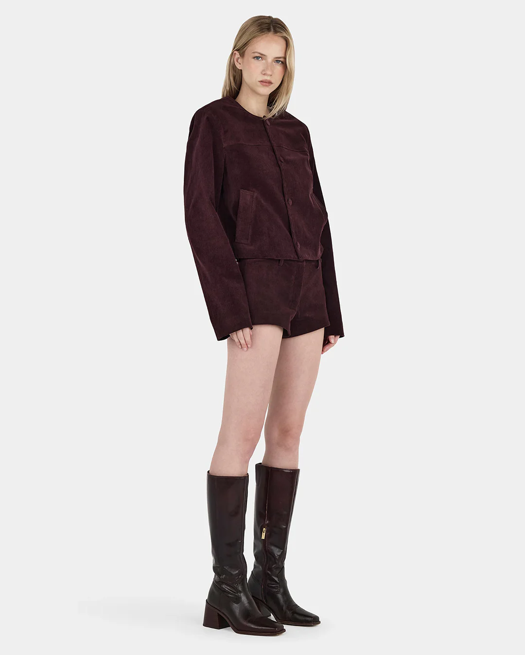 Cadence Cord Jacket - Cherry Choc - Image 6