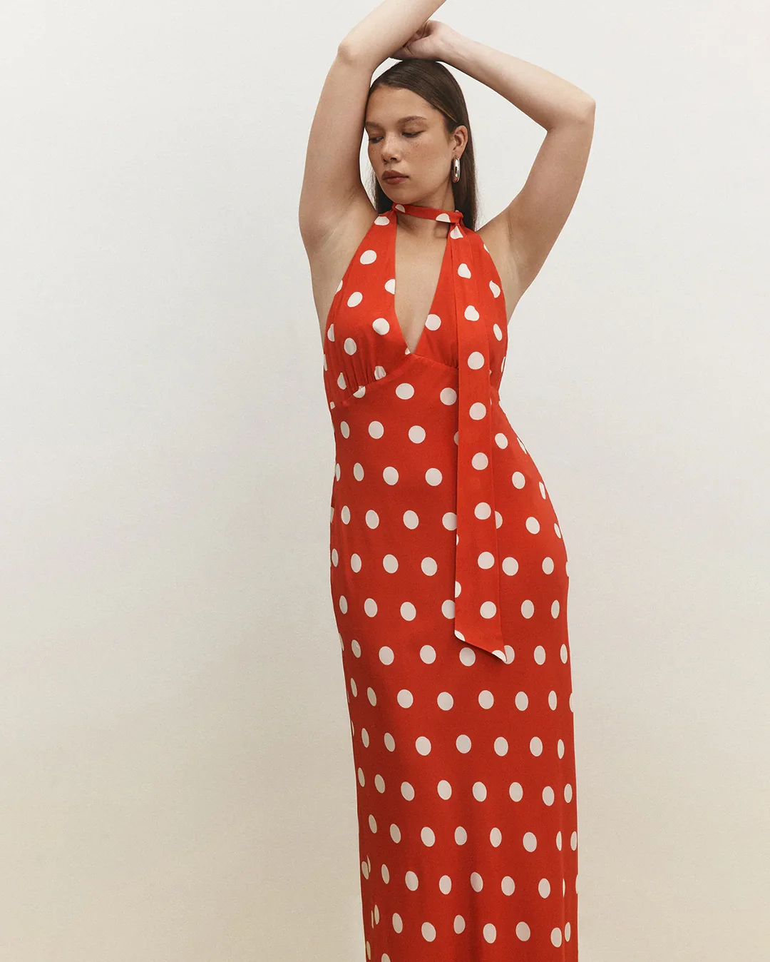 Elyse Maxi Dress - Red Polka