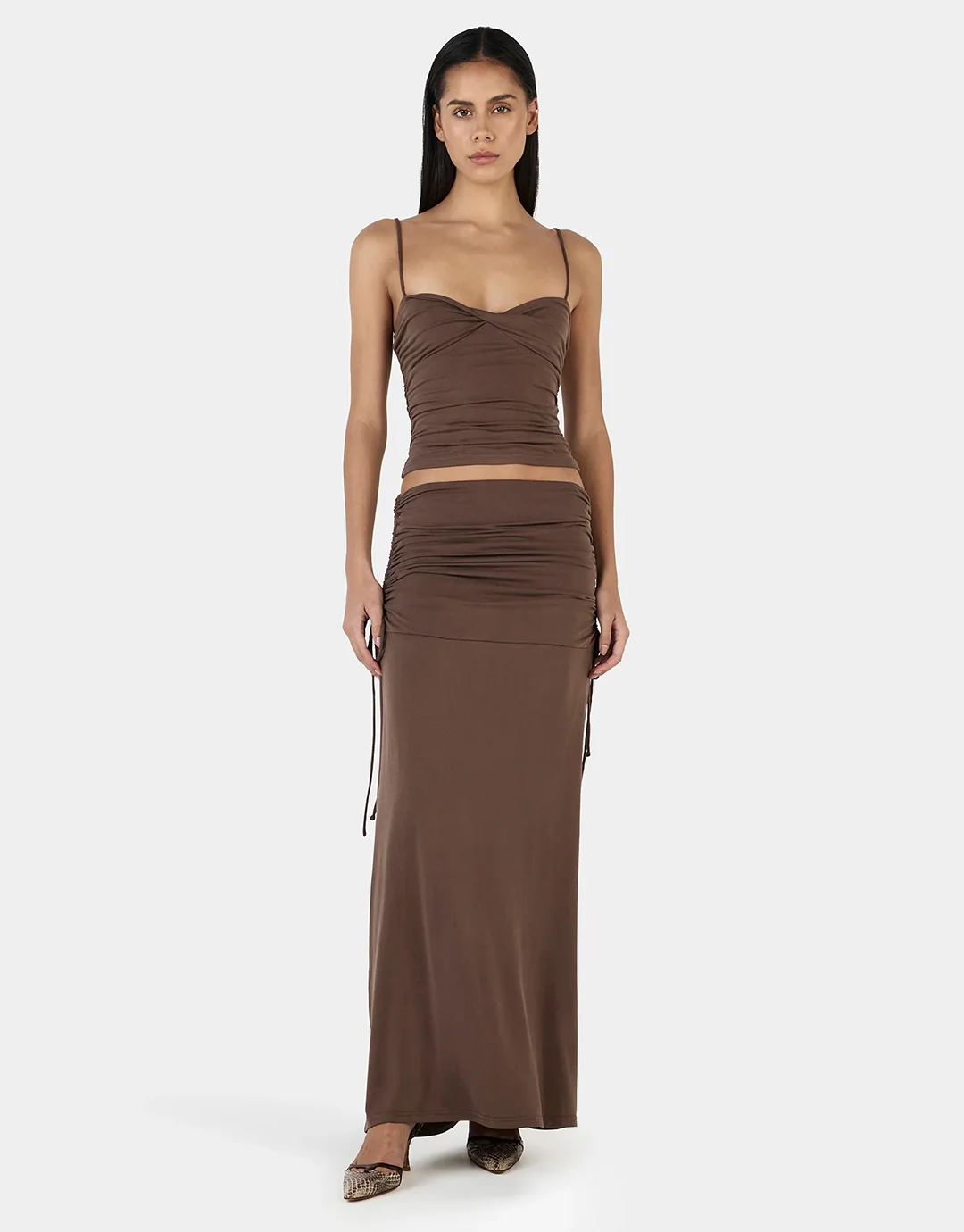Heather Maxi Skirt - Chocolate - Image 3
