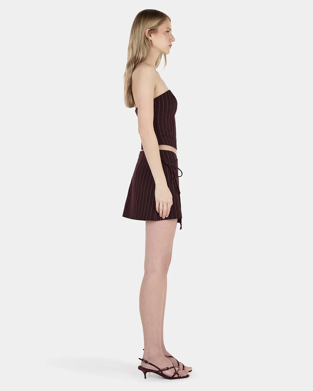 Ivy Wrap Skirt - Cherry Choc Stripe - Image 3
