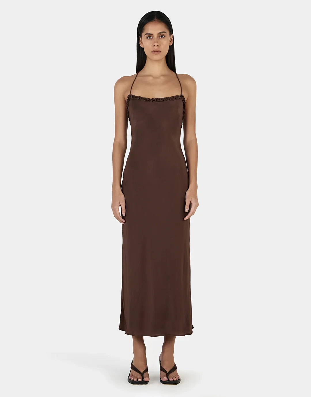 Samantha Midi Dress - Chocolate - Image 2