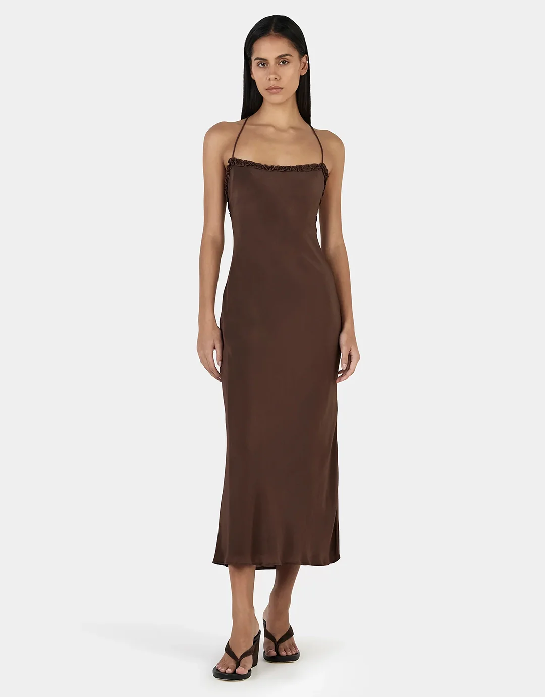 Samantha Midi Dress - Chocolate - Image 5