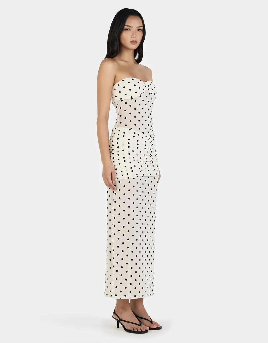 Vanessa Maxi Dress - Cream Polka - Image 4