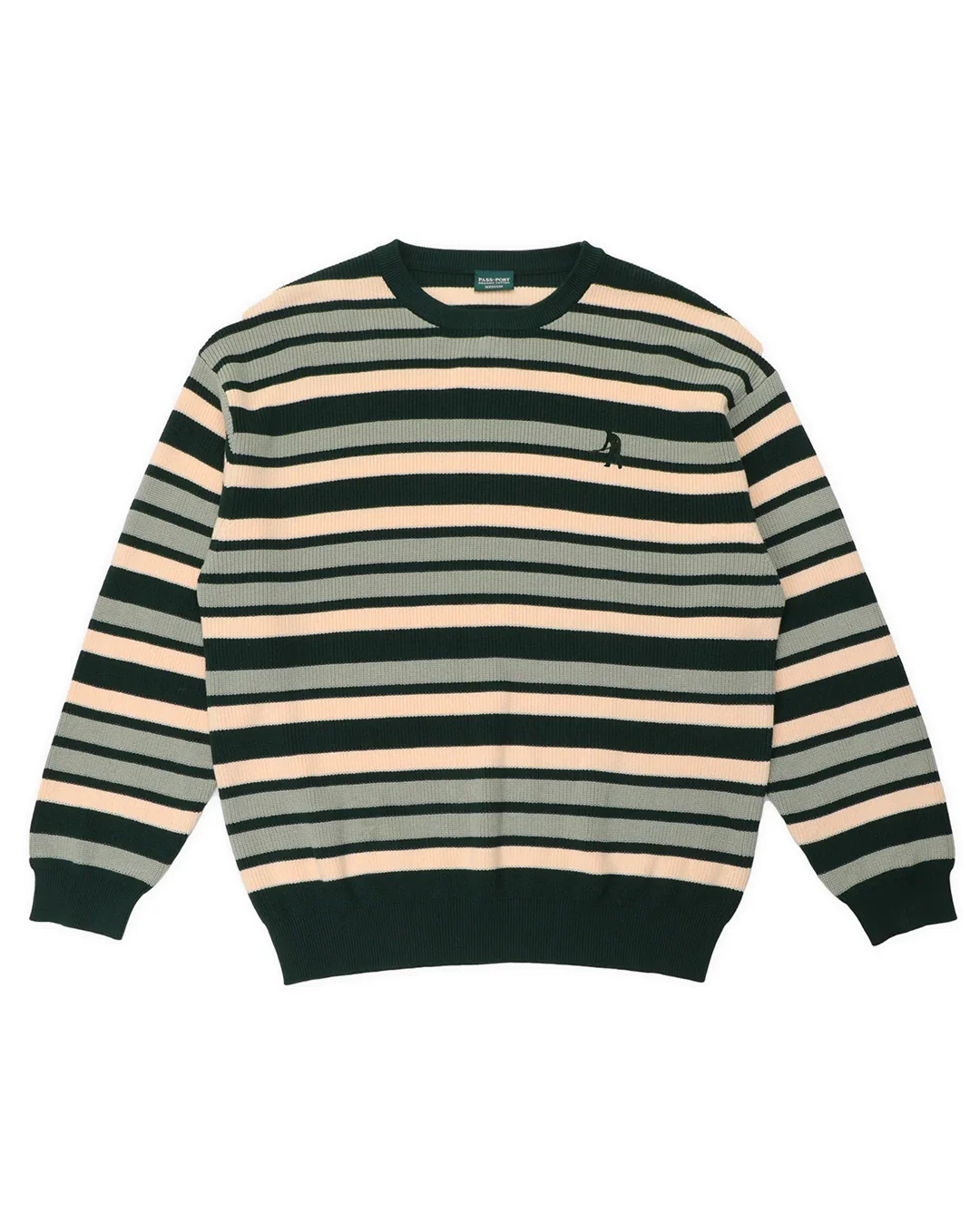 Striped Organic Knit Sweater - Dark Jade