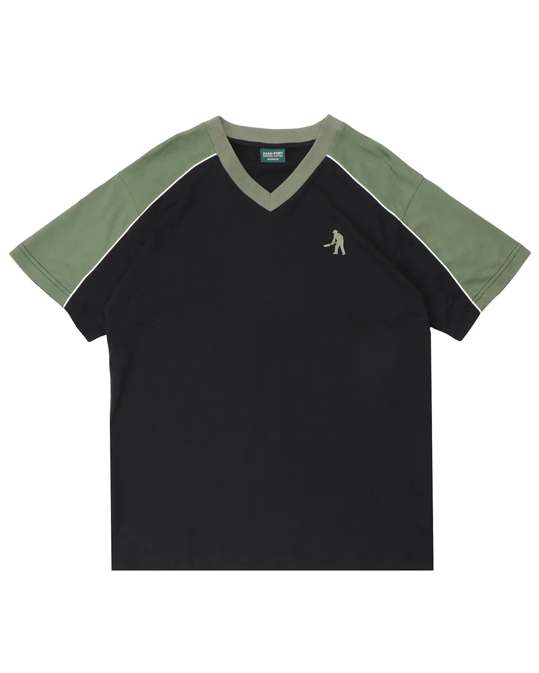 Workers Stripe Organic Jersey - Black/Olive