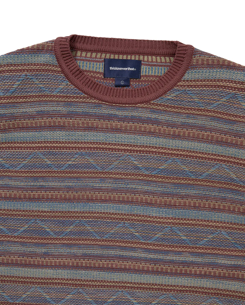 Pattern Knit Crew - Magenta - Image 2