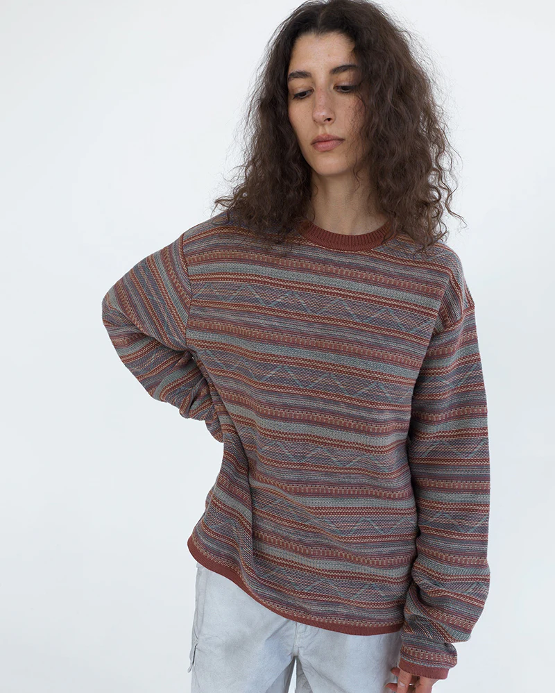 Pattern Knit Crew - Magenta - Image 5