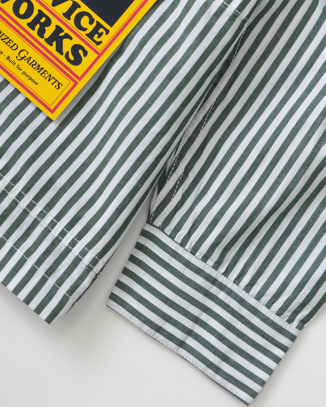 Poplin Stripe Waiter Shirt - Forest - Image 4