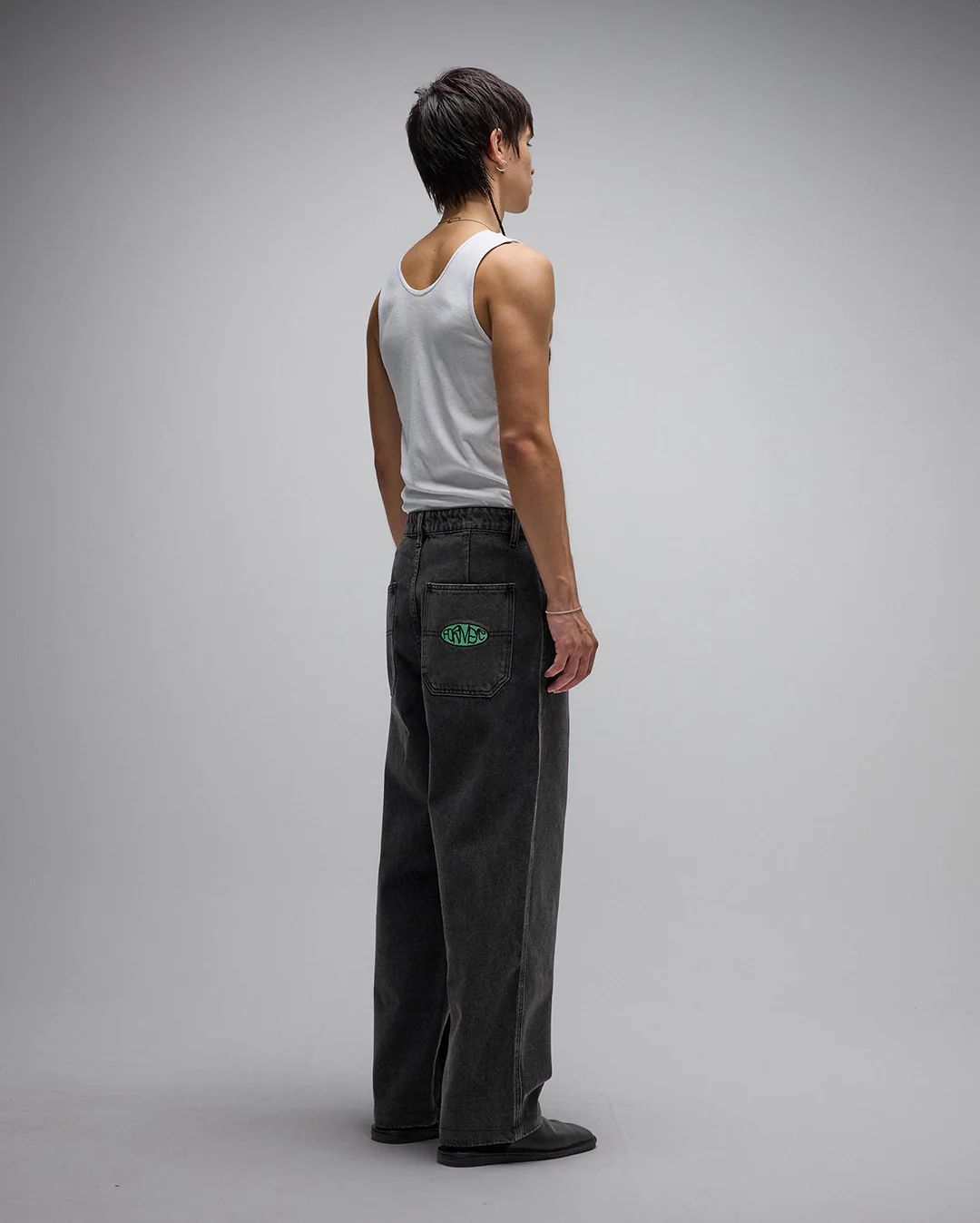 Reynolds Slack Denim Pant - Washed Black - Image 5