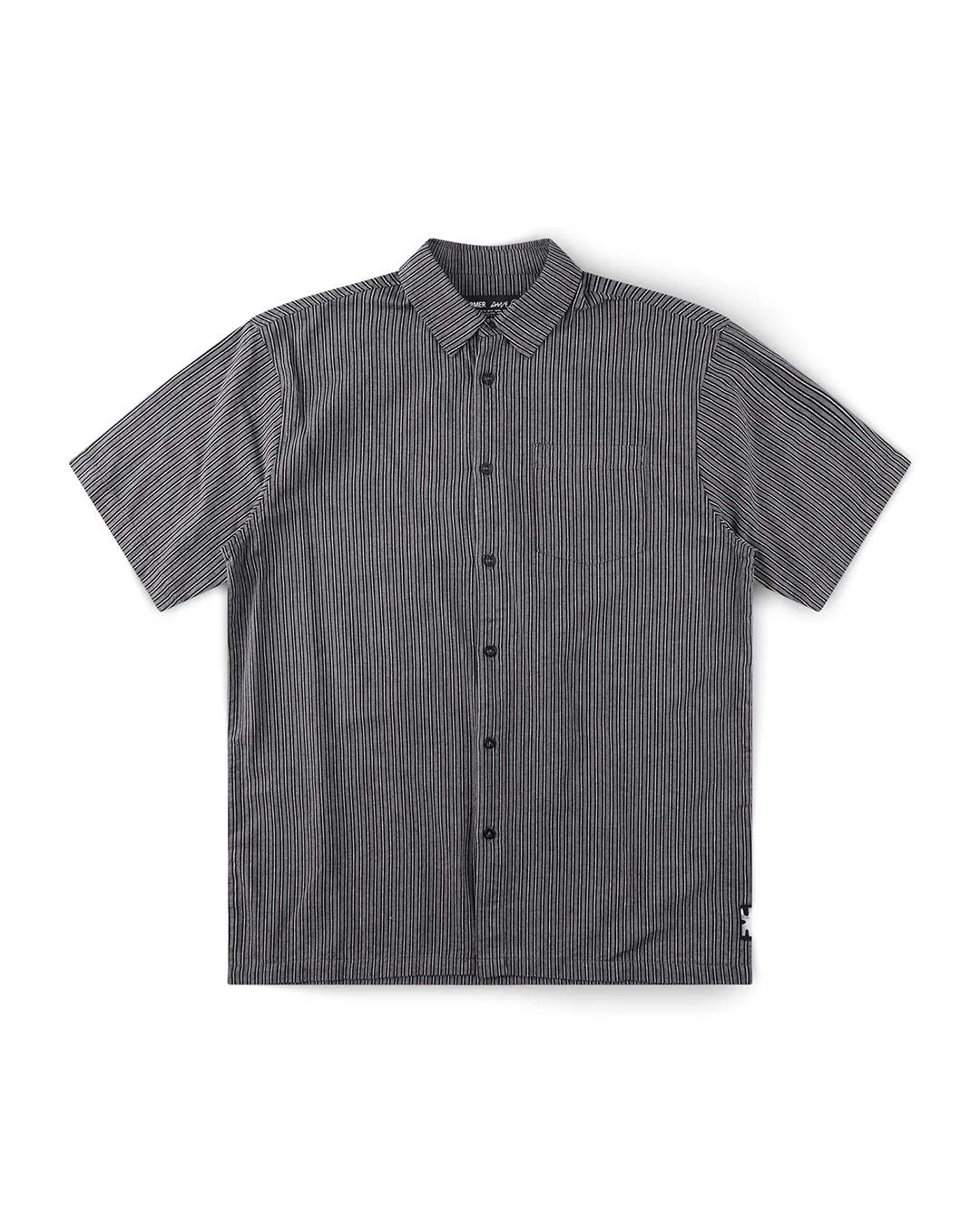 Reynolds Stripe Short Sleeve Shirt - Worn Black