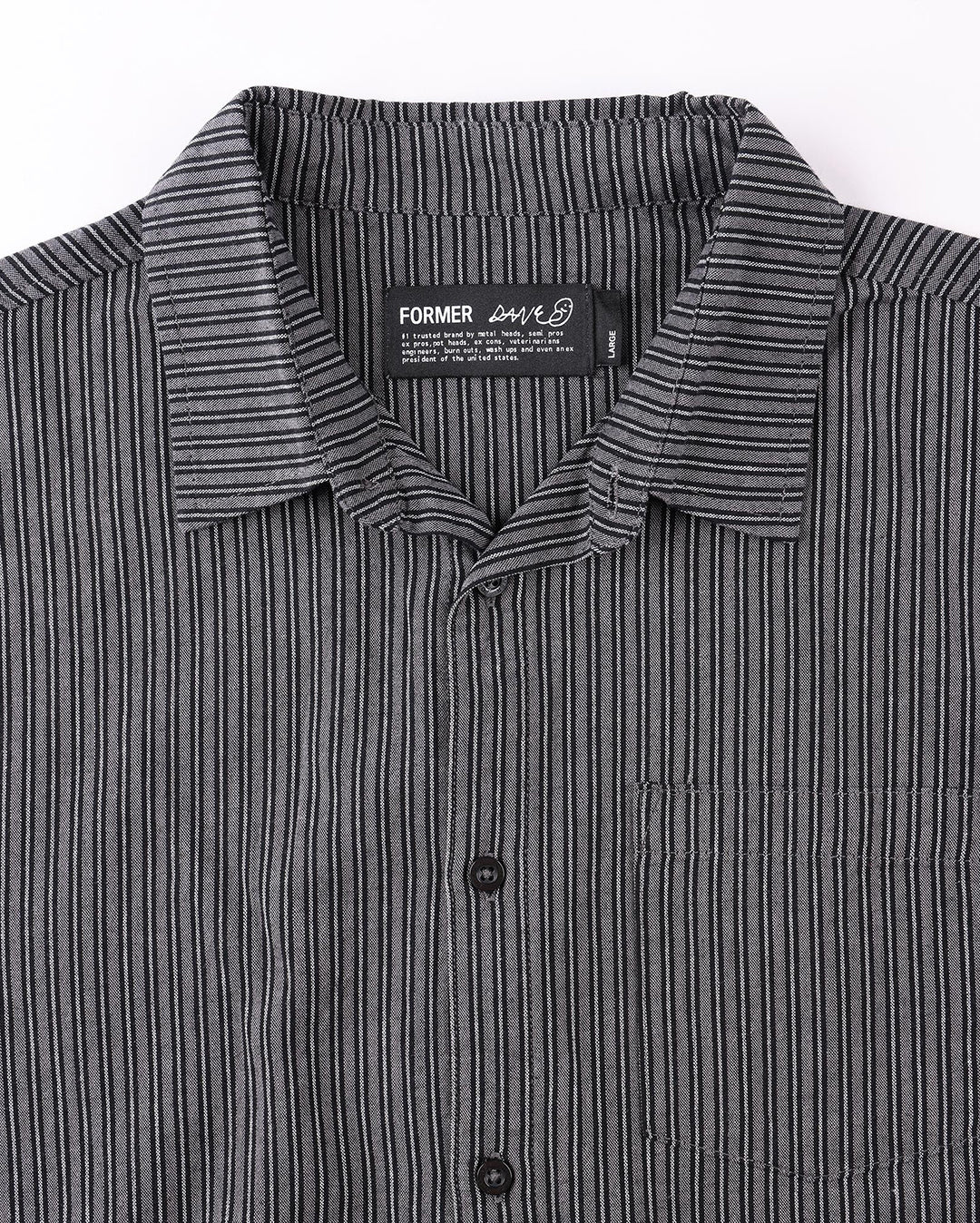 Reynolds Stripe Short Sleeve Shirt - Worn Black - Image 4