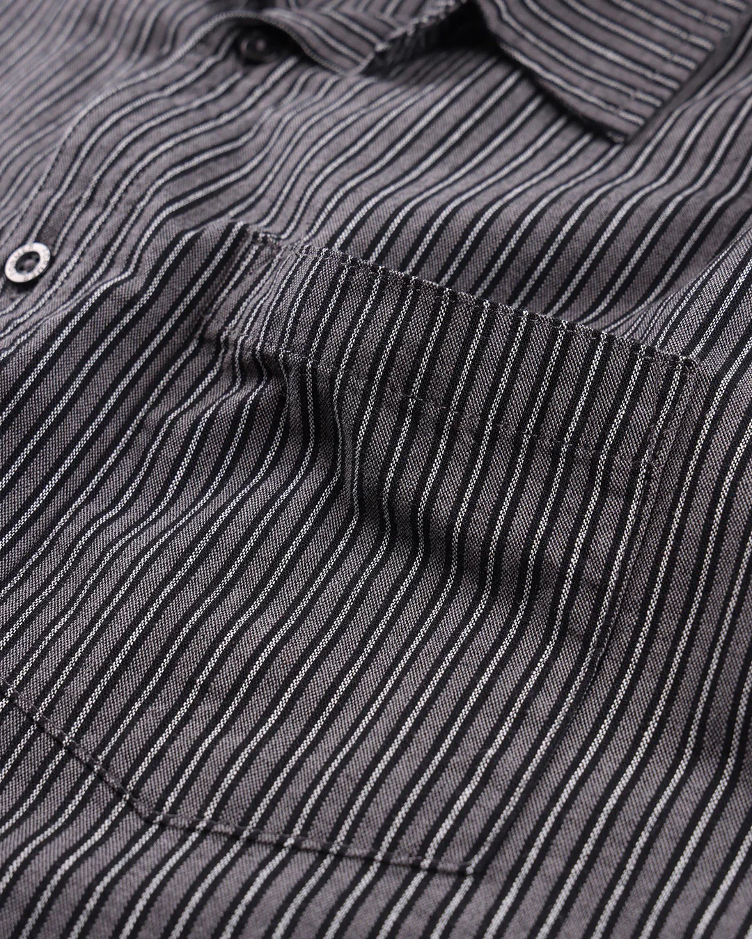 Reynolds Stripe Short Sleeve Shirt - Worn Black - Image 5