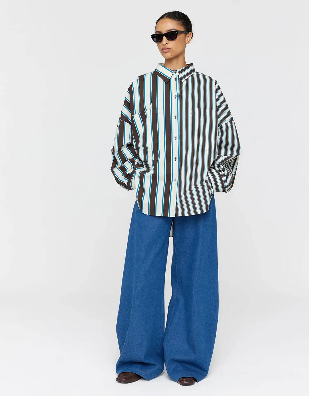 Marin Shirt - Brown and Mint Combo Stripe - Image 5