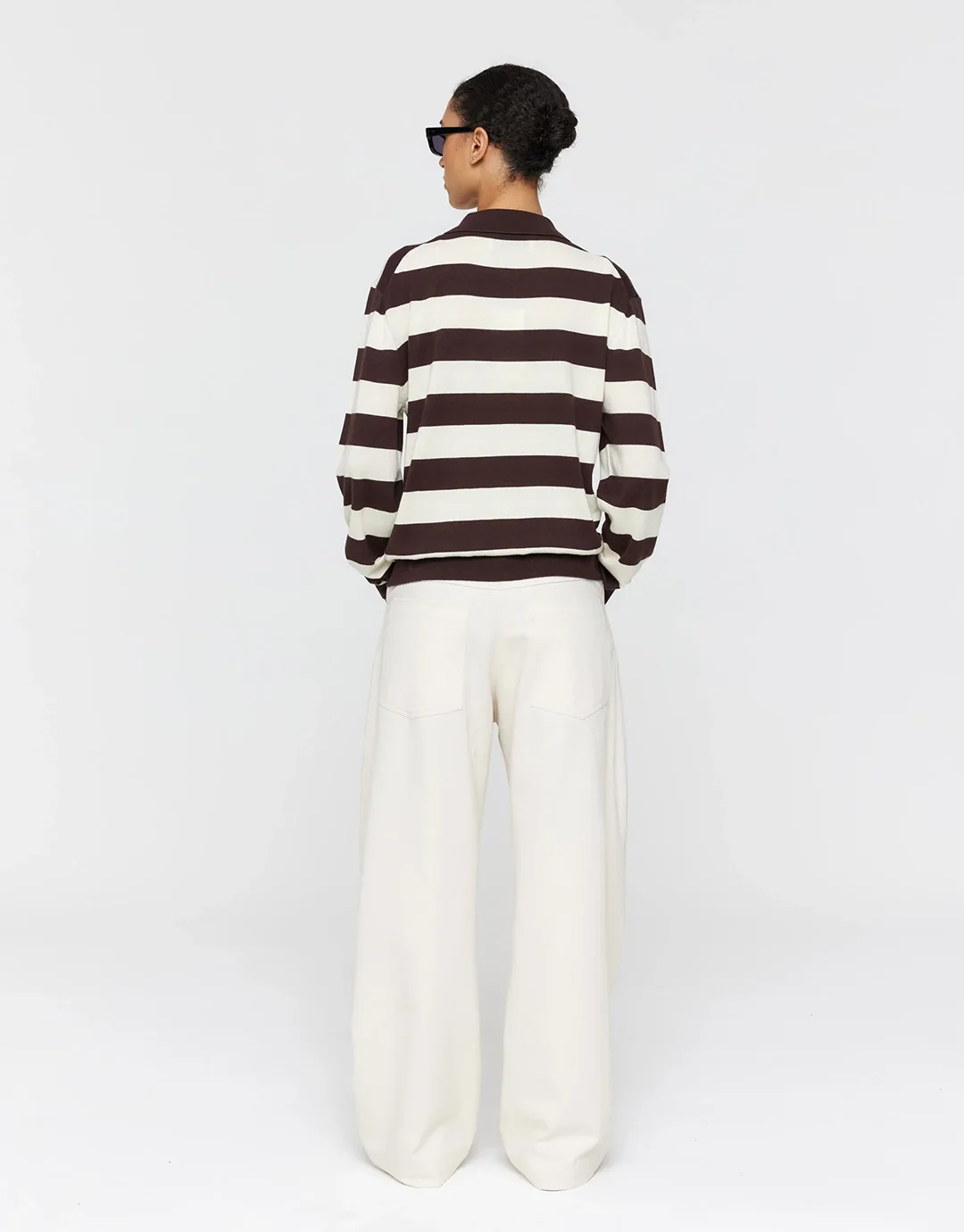 Noe Polo - Brown + Cream Stripe - Image 4