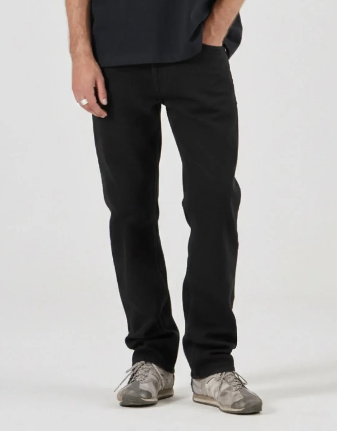 Bronco Slim Straight Denim Jeans - Black