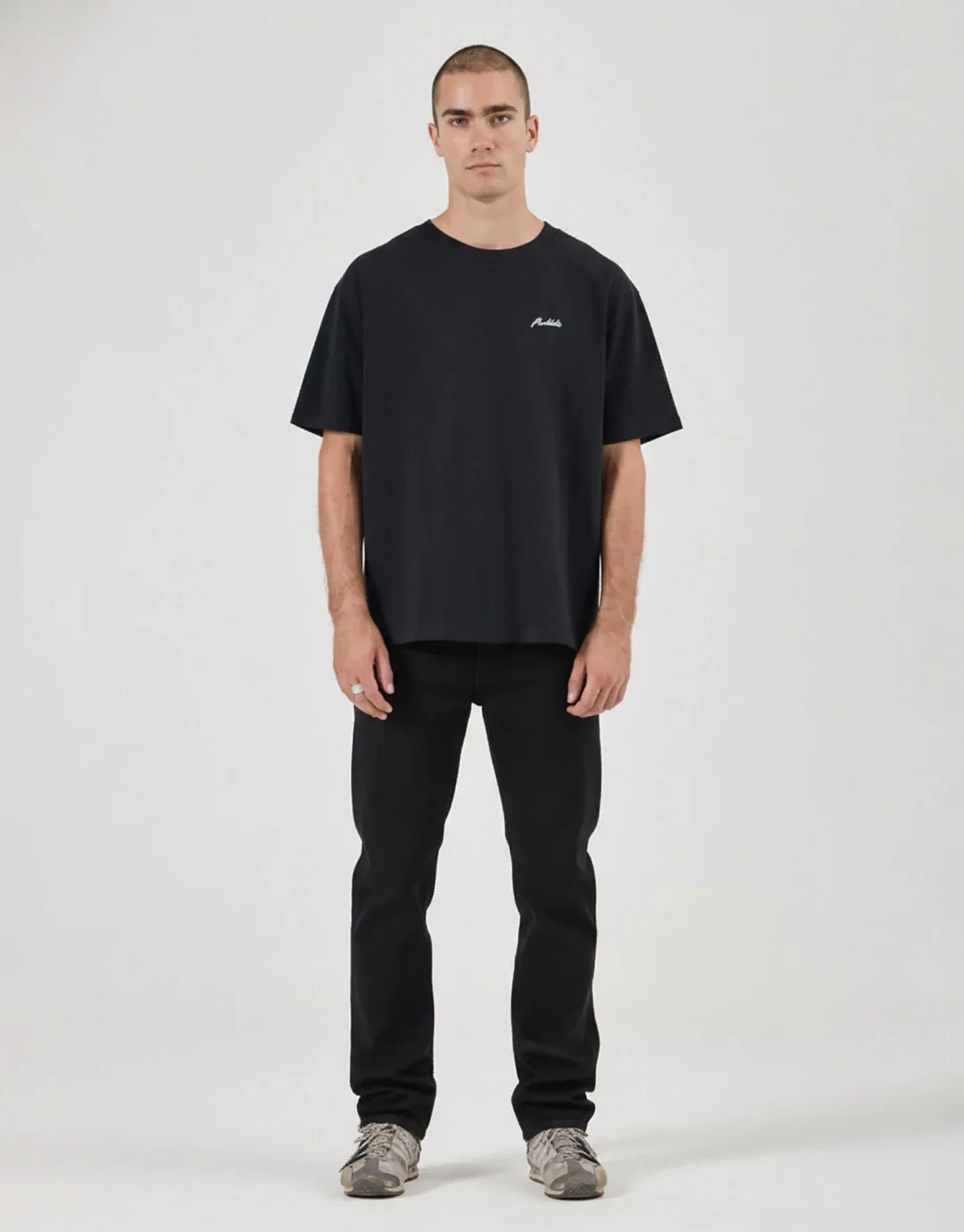 Bronco Slim Straight Denim Jeans - Black - Image 2