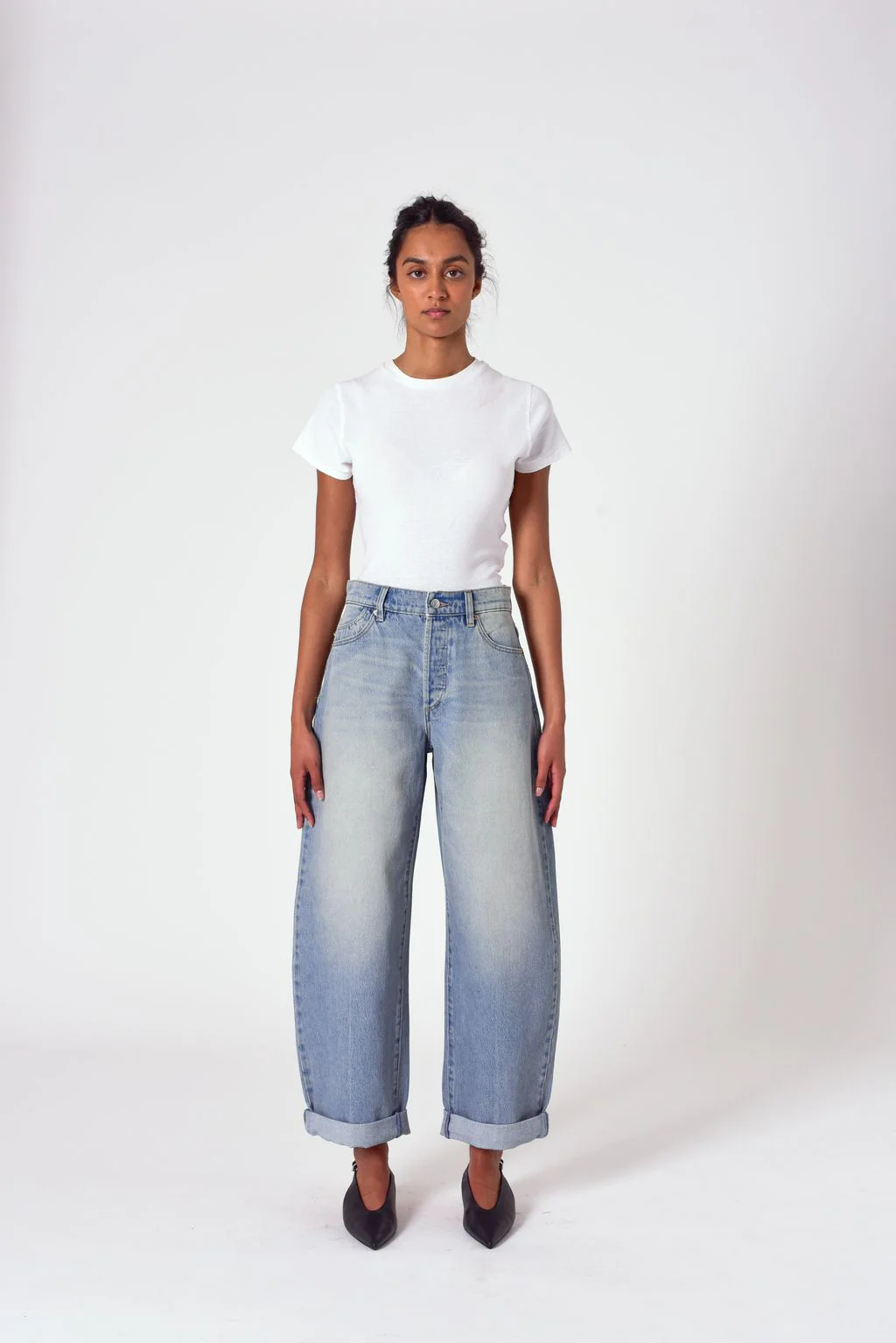 Gigi Turn Up Barrel Denim Jeans - Palace Vintage - Image 3