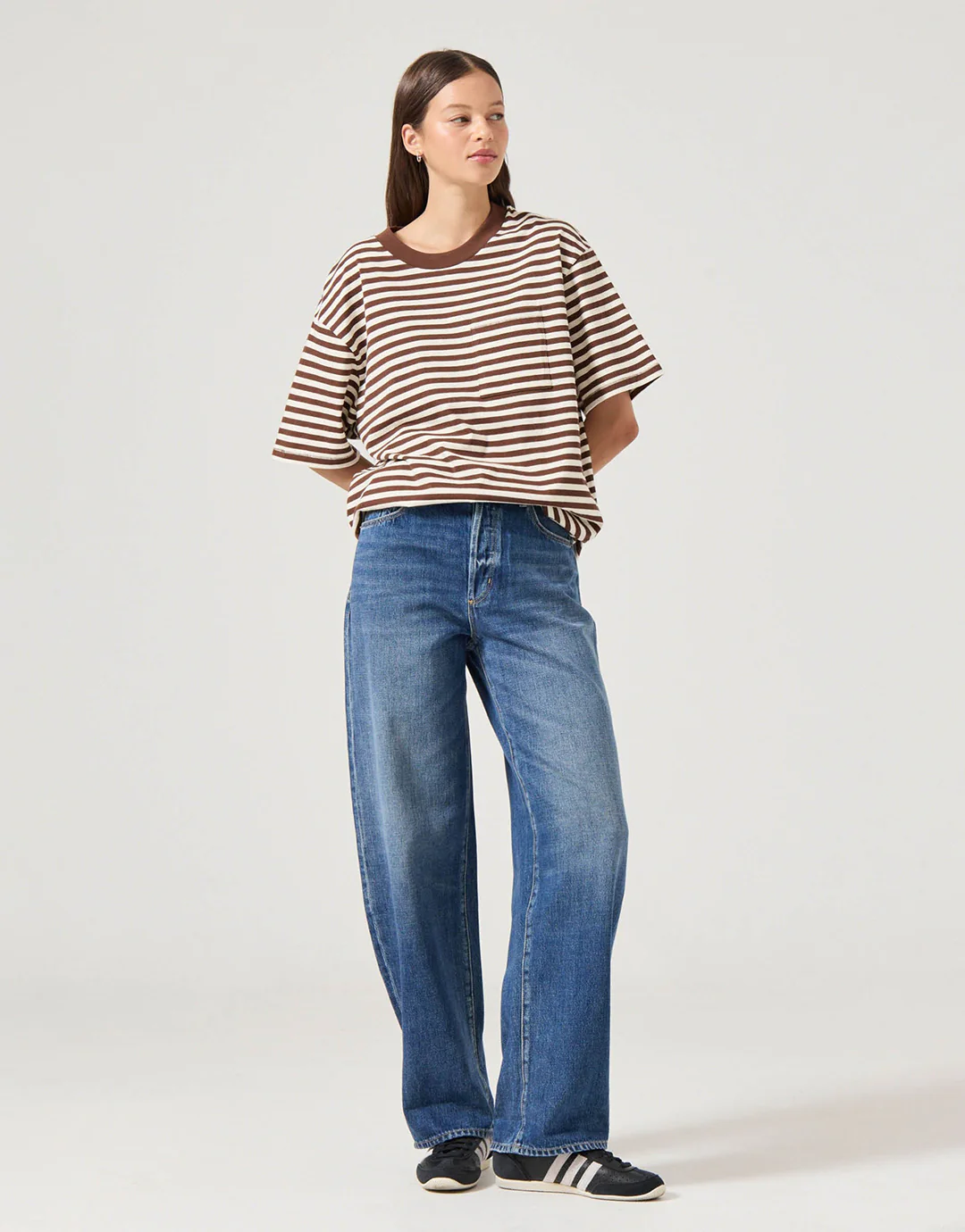 Gigi Turn Up Barrel Denim Jeans - Paris Texas - Image 3