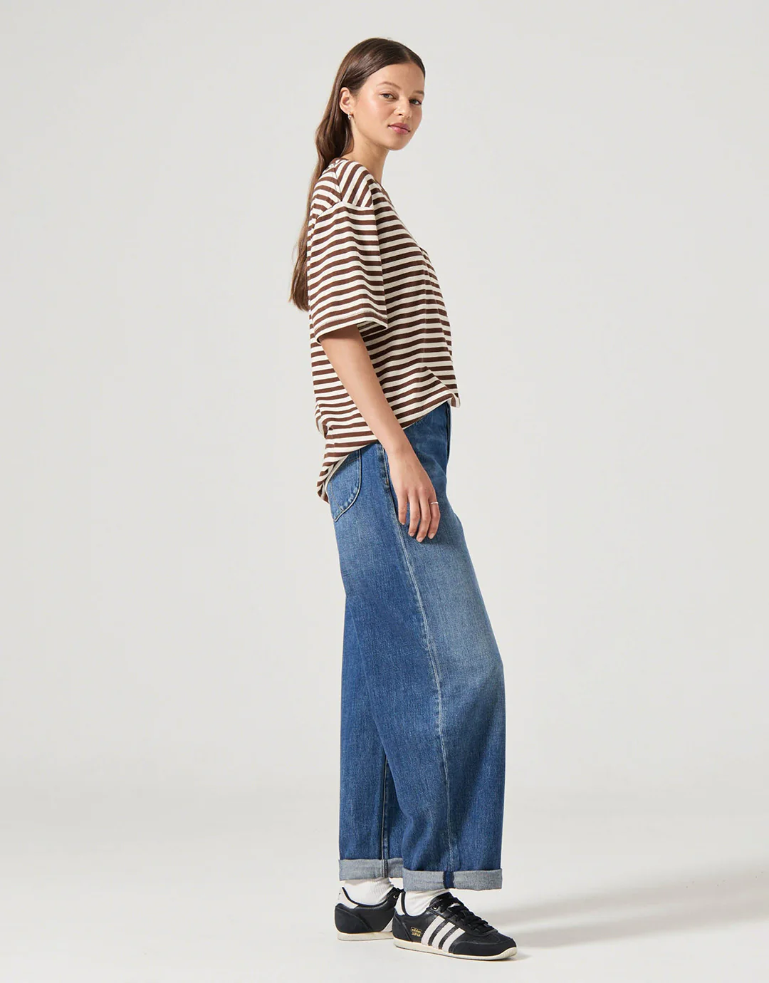 Gigi Turn Up Barrel Denim Jeans - Paris Texas - Image 5