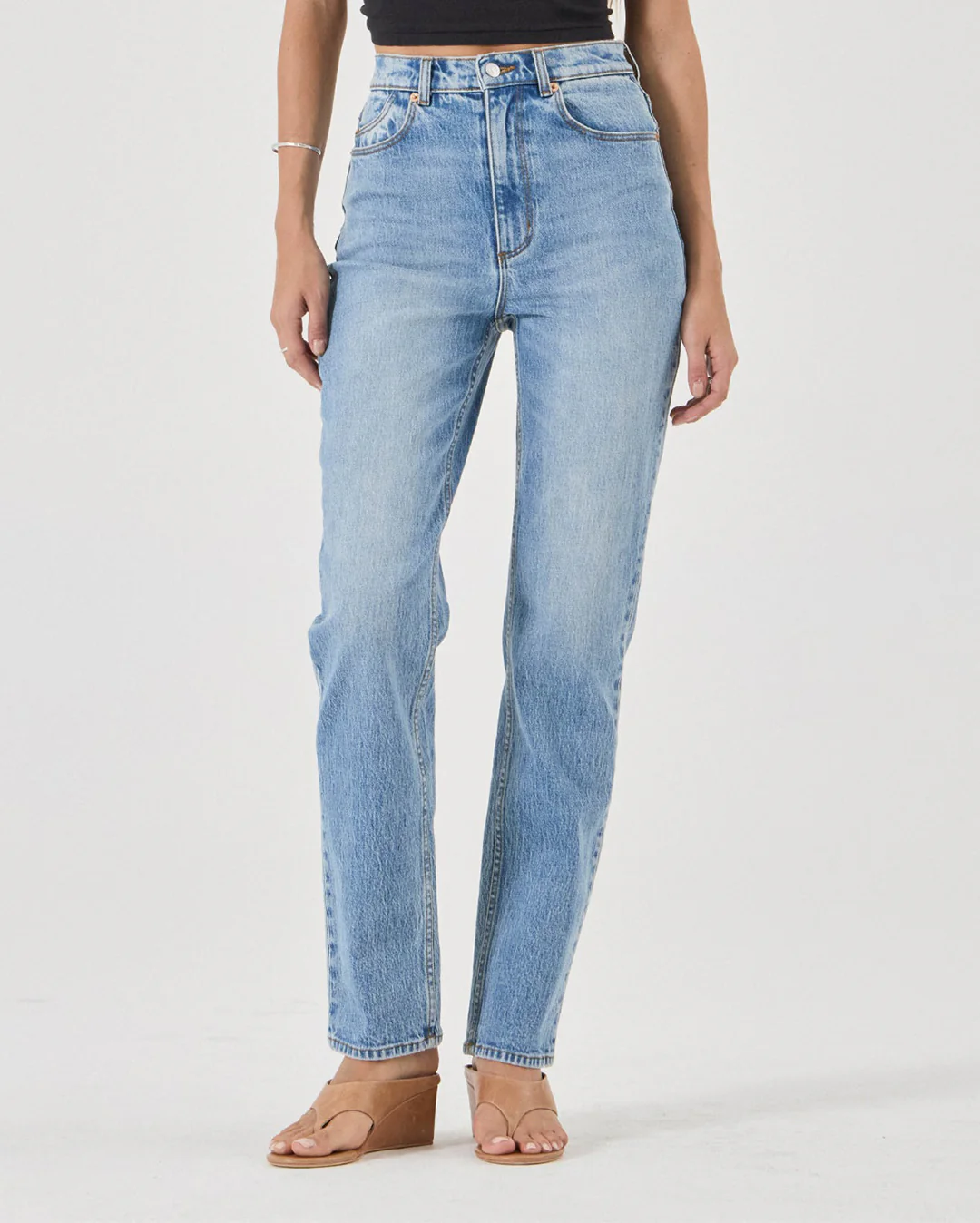 Loulou Straight Long Denim Jeans - Lennon Blue