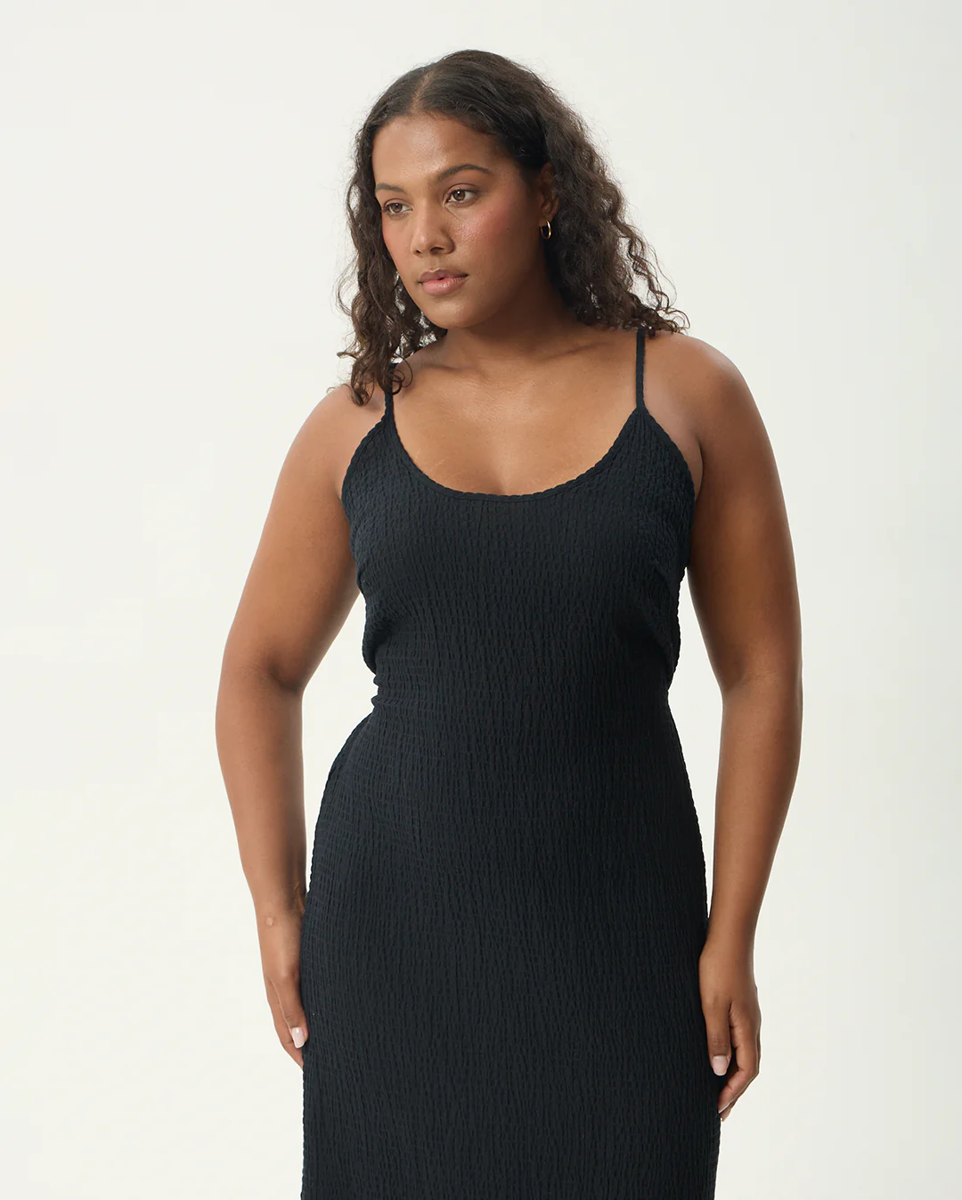 Rumi - Seersucker Midi Dress - Black - Image 10