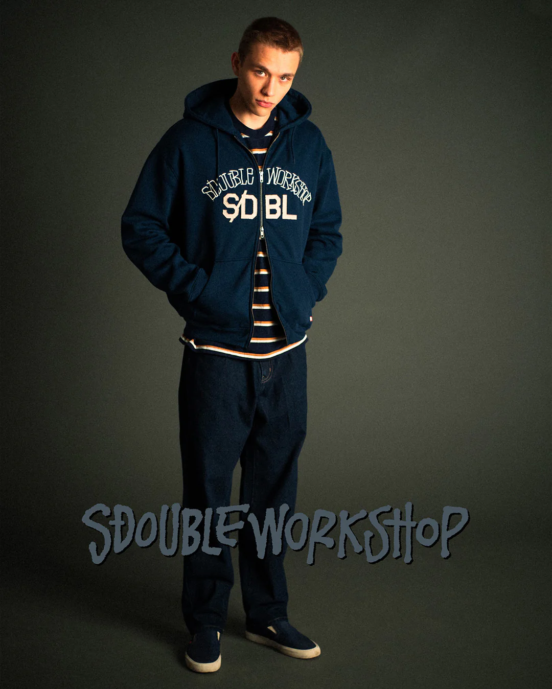 Chuck Fleece Zip Hoodie - Navy - Image 4