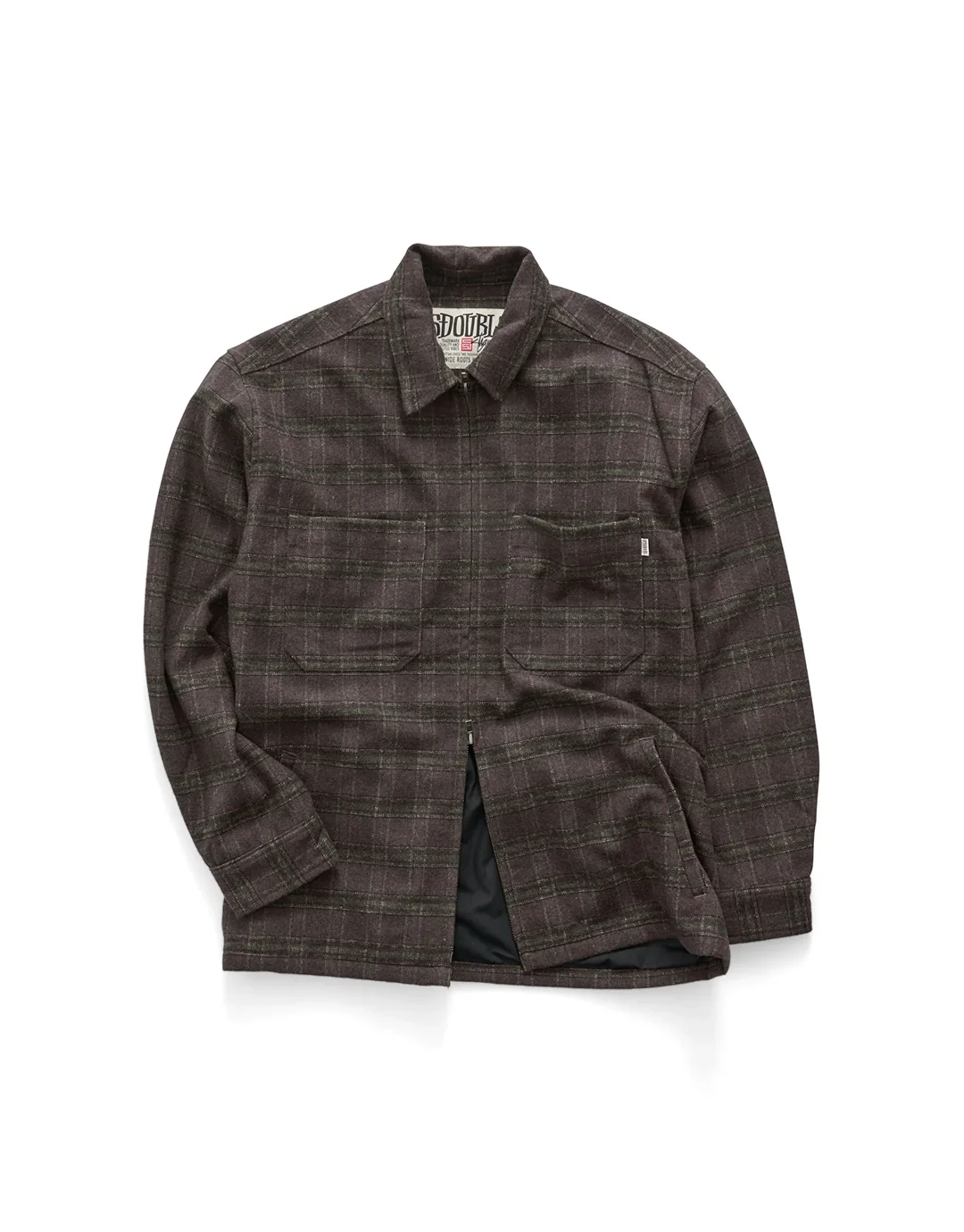 LS Zip Thru Shirt - Chocolate